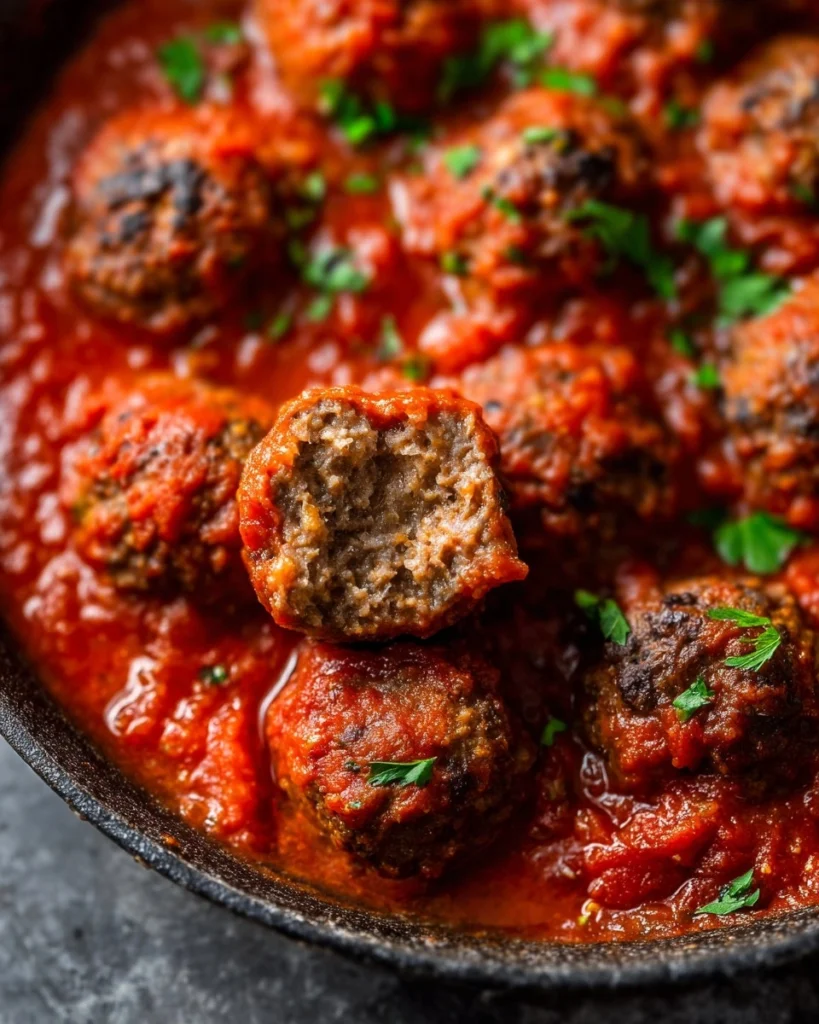 Baked-Meatball-Recipe-with-The-Best-Marinara-Sauce-Recipe