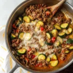 Cheesy-Ground-Beef-Zucchini-Skillet-Recipe