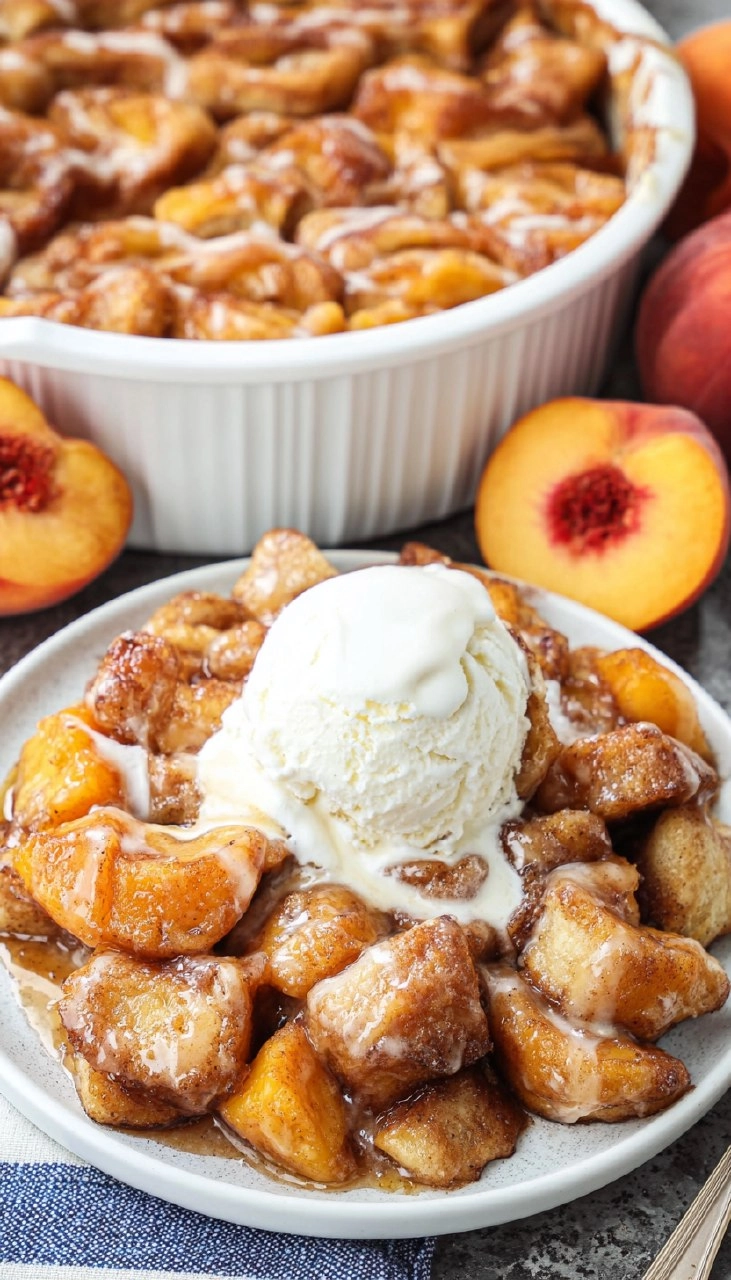 Cinnamon Roll Peach Cobbler 85 Cinnamon Roll Peach Cobbler