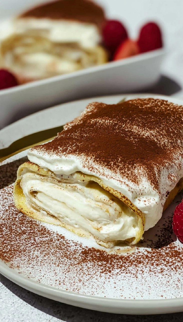 Cottage Cheese Tiramisu Crepe Roll 125 Cottage Cheese Tiramisu Crepe Roll