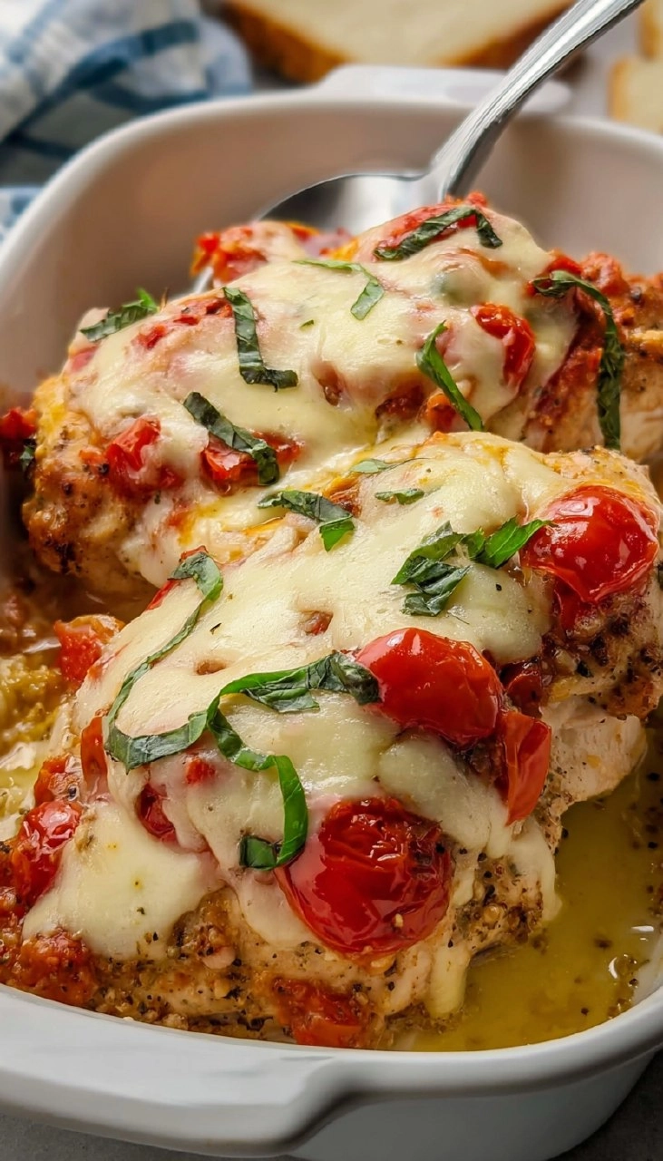 Creamy Baked Bruschetta Chicken