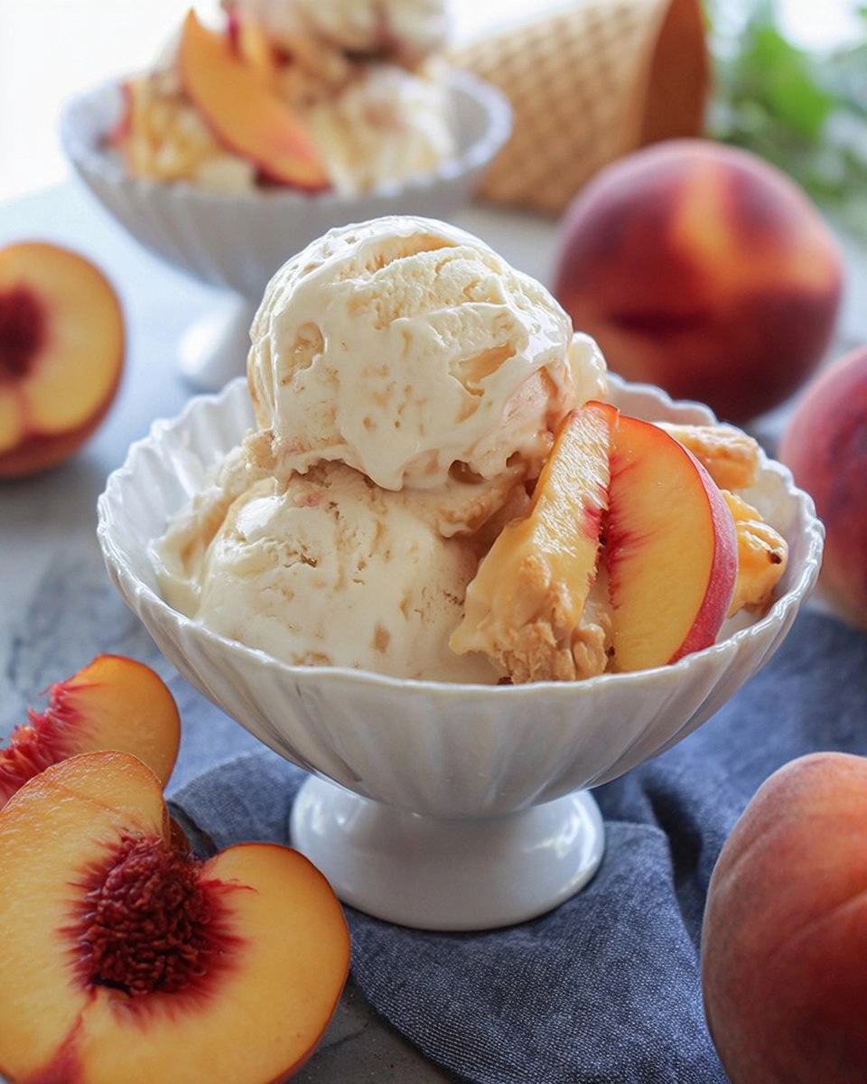No Churn Peaches and Cream Ice Cream