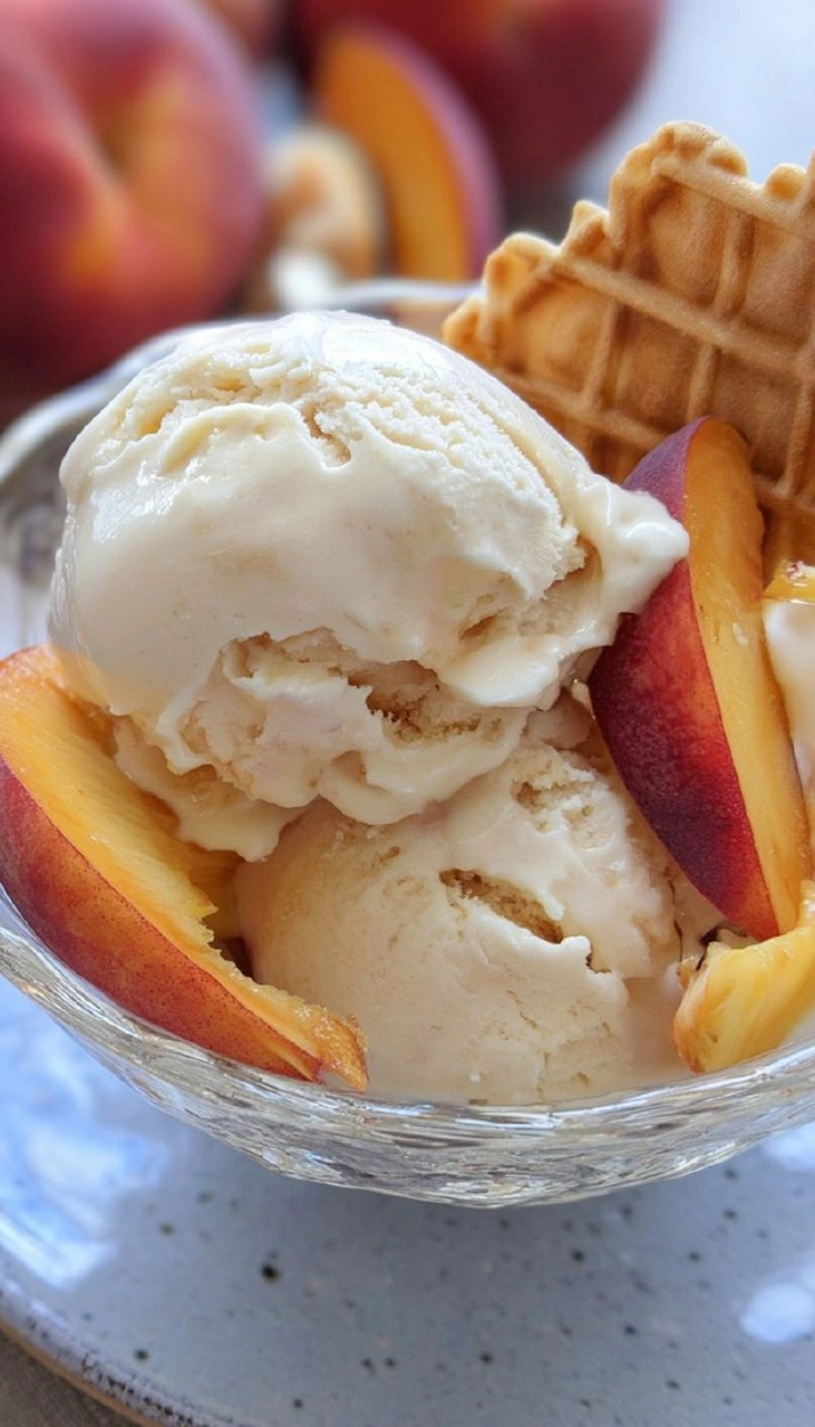 No Churn Peaches and Cream Ice Cream