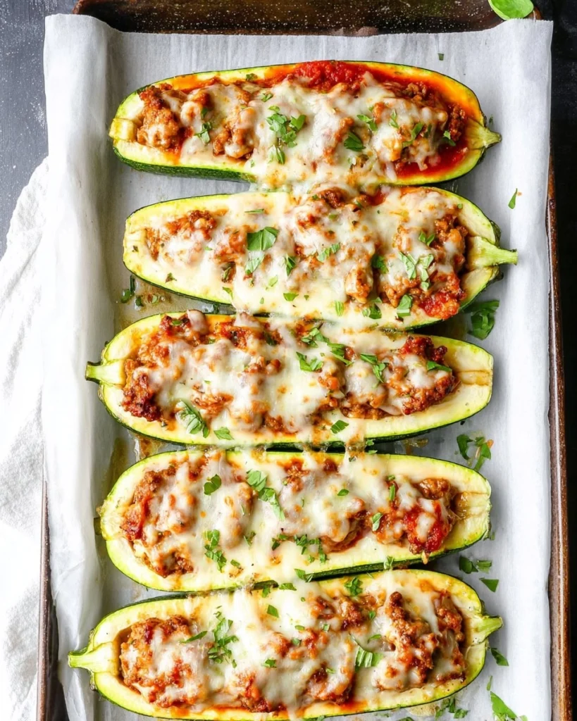 Sausage-Stuffed-Zucchini-Boats-Recipe