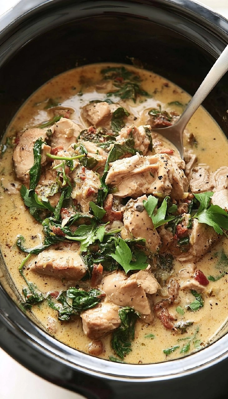 Slow Cooker Tuscan Chicken (Creamy, 10-Minute Prep)
