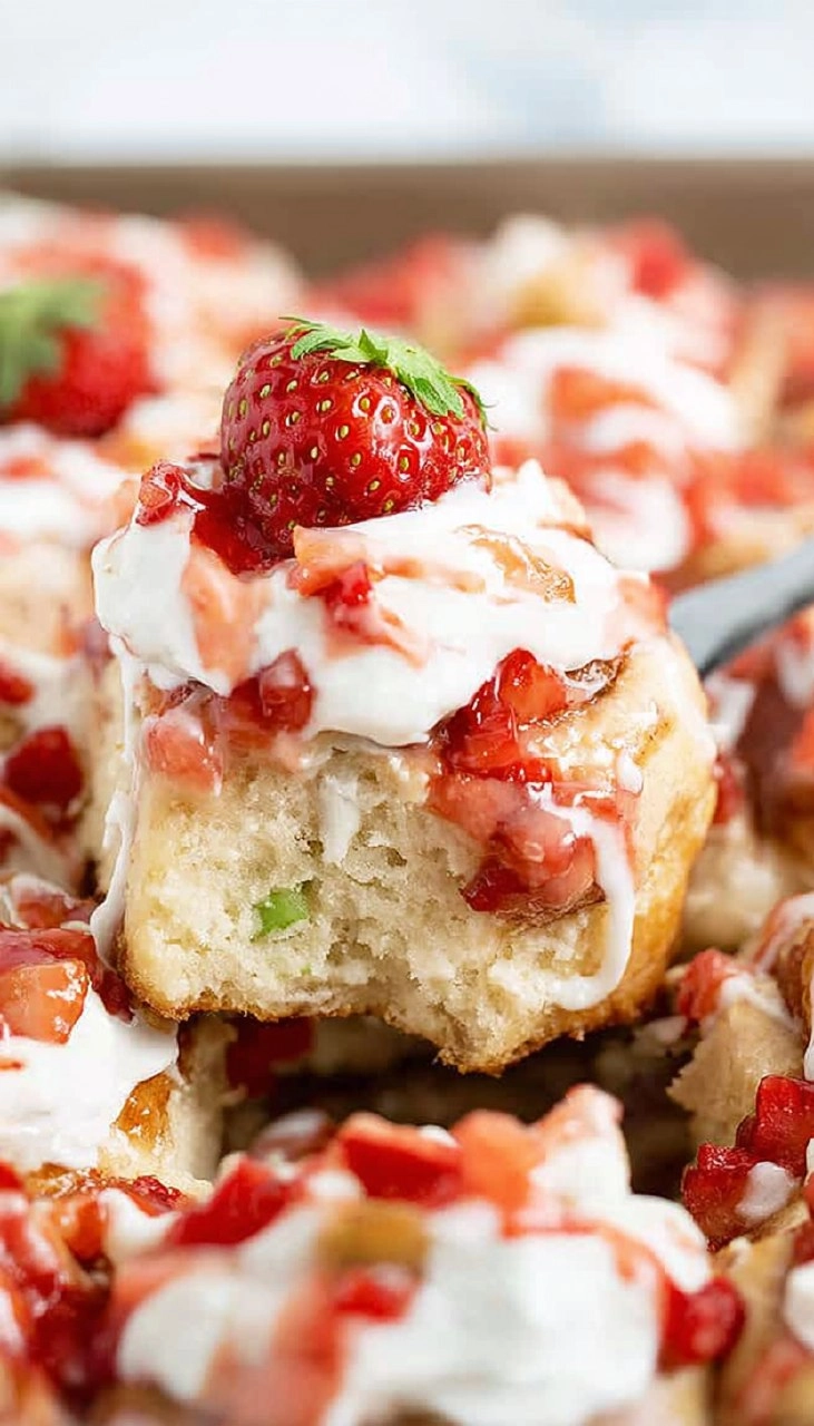Strawberry Shortcake Cinnamon Rolls