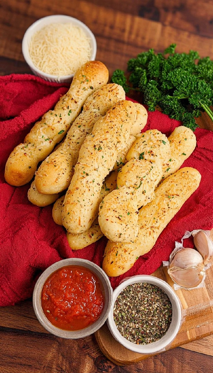 2 Ingredient Garlic Parmesan Breadsticks