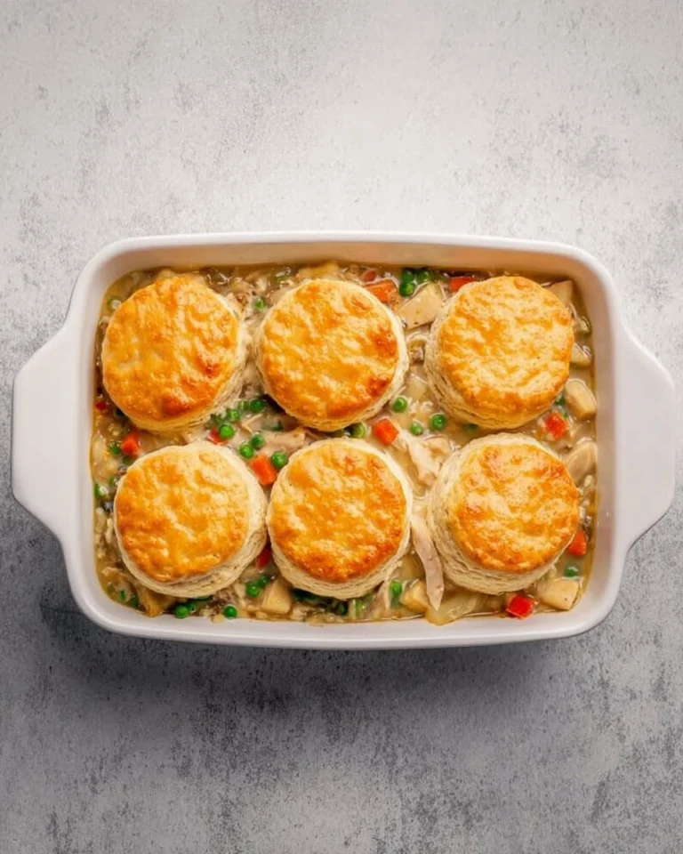 Chicken-Pot-Pie-Casserole-With-Biscuits-Recipe