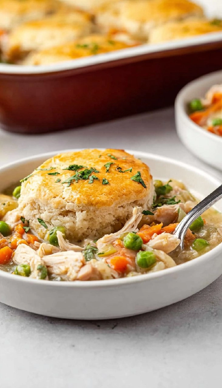 Chicken Pot Pie Casserole With Biscuits