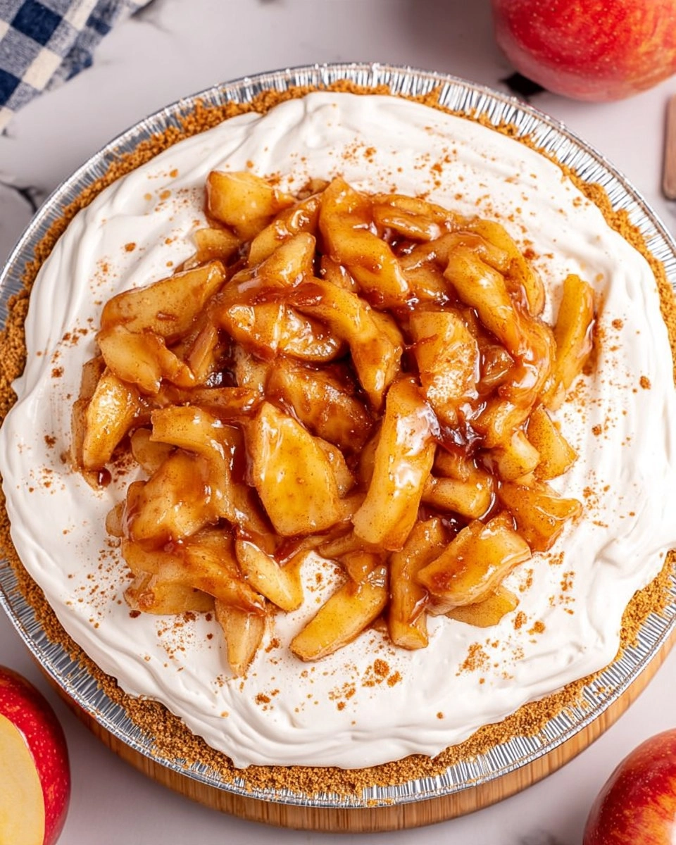Creamy No Bake Apple Cheesecake Pie