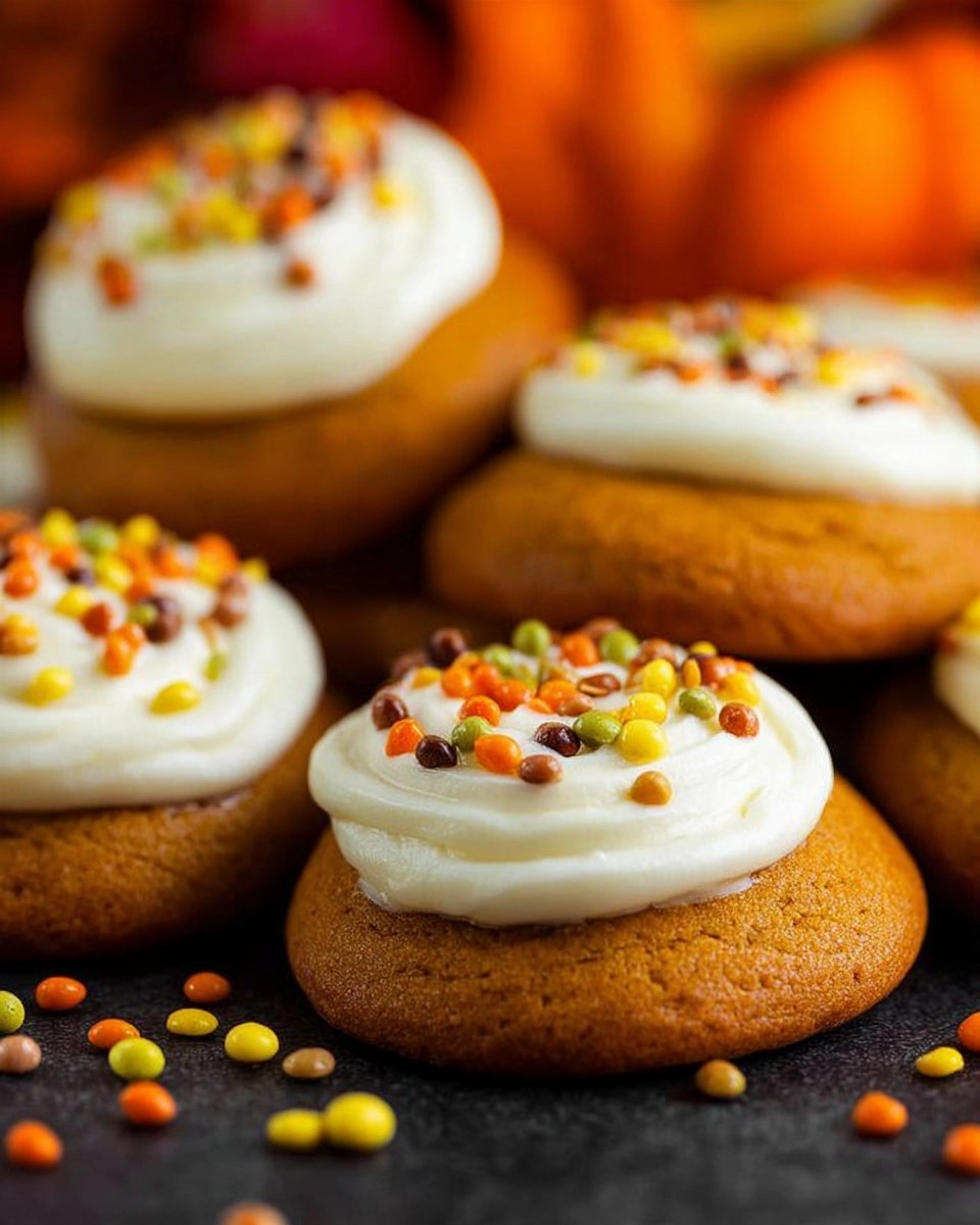 Pumpkin Cookies with Cream Cheese Frosting