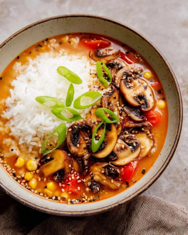 Tomato-Miso-Soup-with-Garlic-Sesame-Mushrooms-Recipe