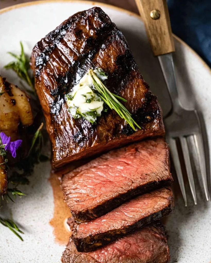 Marinated-Venison-Steak-with-Garlic-Herb-Butter-Recipe