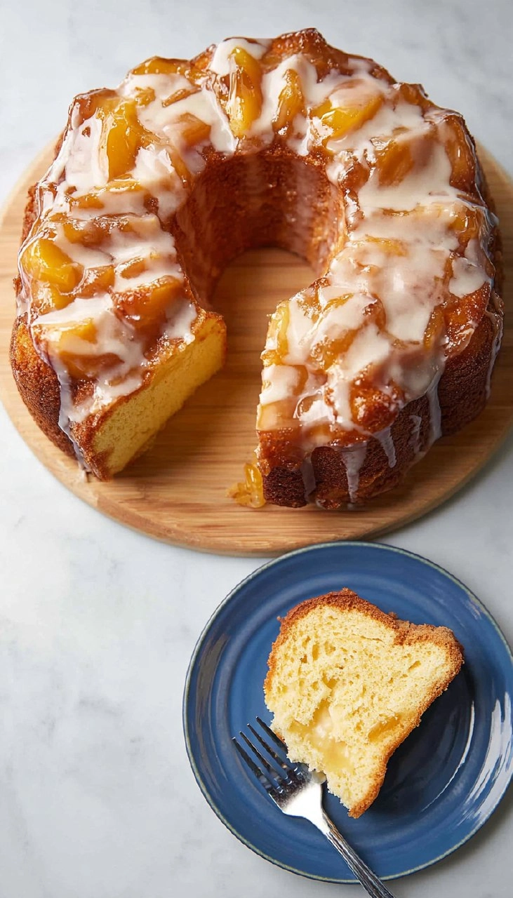 Unbelievably Delicious Peach Cobbler Pound Cake